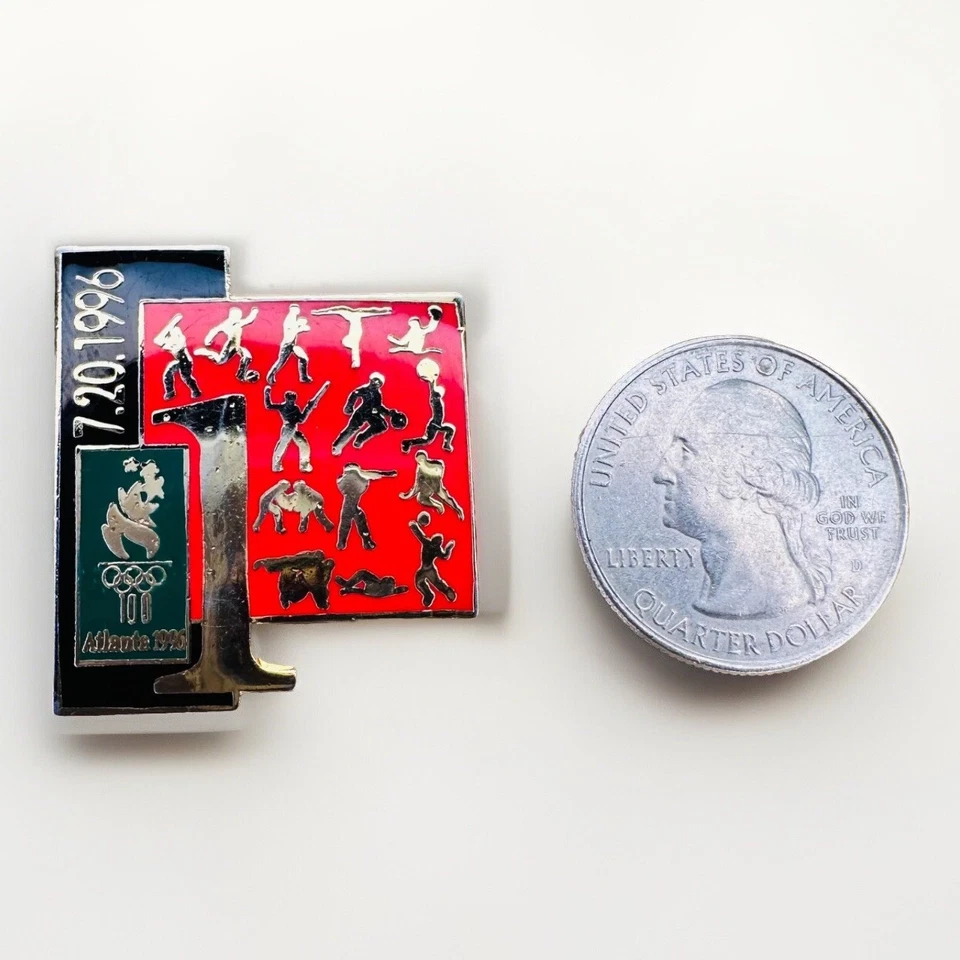 Vintage Atlanta Olympics Opening Enamel Lapel Hat Pin BD - Image 2 of 3