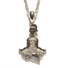 New 925 sterling silver .10ct 18" diamond meditating Yoga woman pendant necklace — photo 1
