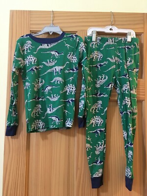 New Carter's Boys Dinosaur Pajama set Green Navy Snug Fit Long Sleeve Pants