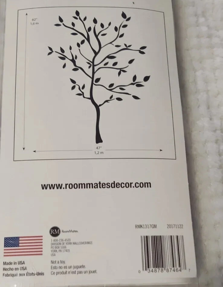 RAMAS DE ÁRBOL FAMILIAR NEGRO Mural Pegatinas de Pared Decoración de Habitación Calcomanías de Vinilo NUEVO EE. UU. Foto 2 de 4