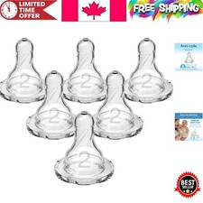 6 Pack of Dr. Brown's Soft Silicone Nipples - Level 2 Feeding for Growing Babies