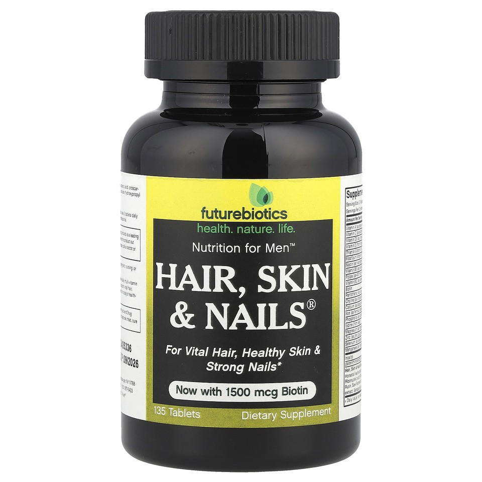 FutureBiotics Nutrition For Men Hair Skin  Nails 135 Tablets Diary-Free, No
