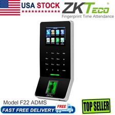 ZKTeco F22 ADMS Fingerprint Time Clock Attendance Terminal Access Control TCP/IP