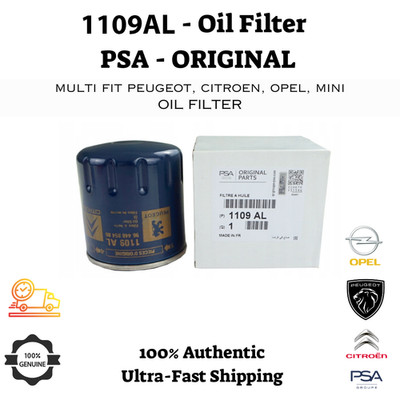 New original 1109AL oil filter Peugeot, CItroen and Opel multi-fit 1.2 PureTech