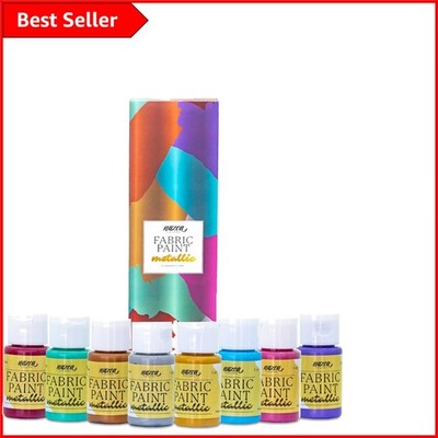 8 Atemberaubende Metallic Stofffarben - 30ml Waschfest Set für ultimative Kreativität
