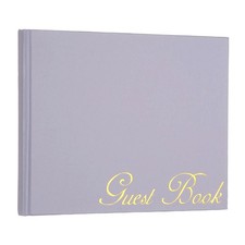 Elegant Guestbook, 9"x7" Offset Paper Wedding Guest Book, Light Purple