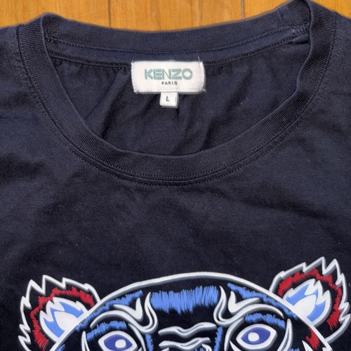 Camiseta Kenzo Paris Tiger Gráfica Hombre Grande Negra - Nueva - Imagen 3 de 4