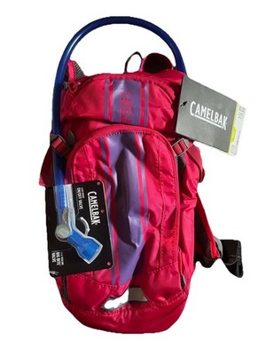 CamelBak Mini M.U.L.E. Hot Pink/Purple Stripe Kids Hydration Backpack, 50oz