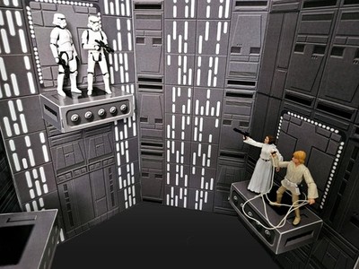 Death Star Chasm Backdrop Playset for 3.75 Star Wars Hasbro Kenner