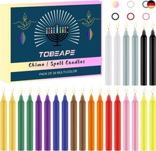 Stabkerzen Bunt, 24er Kleine Kerzen (10 cm hoch), tropffreie Spitzkerzen, Geburt