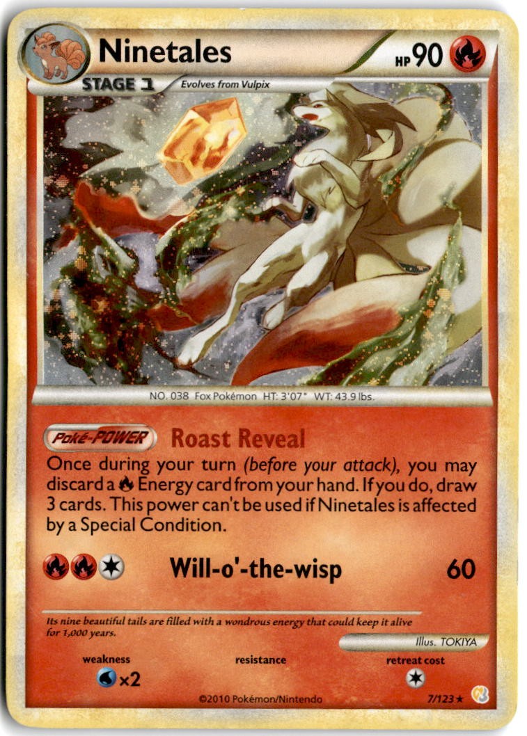 Ninetales Holo Rare HeartGold SoulSilver 7/123 MP