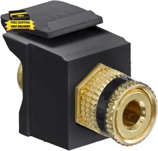 Quickport Binding Post Adapter with Black Stripe, 40833-BEE, Black ⭐️⭐️⭐️⭐️⭐️