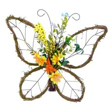 idyllic Butterfly Shaped Wreath with Pastel Berries and Floral Spring