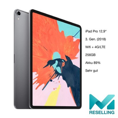 iPad Pro 12,9'' (2018) 256GB LTE 4G Cellular   Batt. 89% - Sehr Gut.