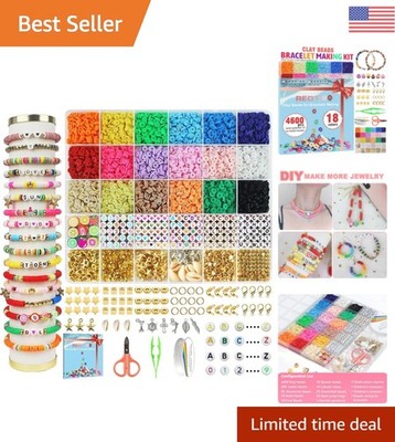 Comprehensive Friendship Jewelry Making Kit with 5100 Colorful Clay Beads
