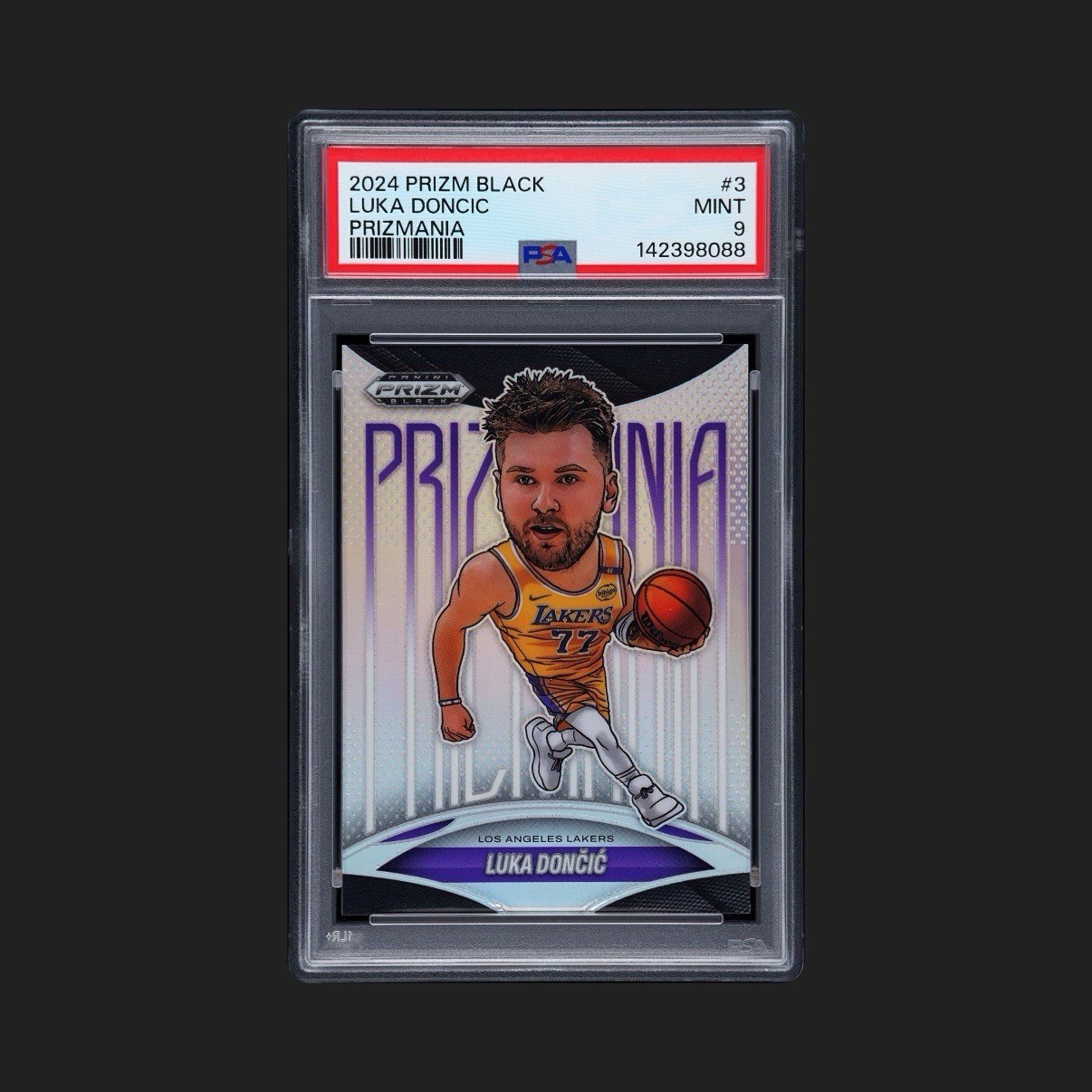 2024-25 Panini Prizm Black Prizmania #3 Luka Doncic PSA 9