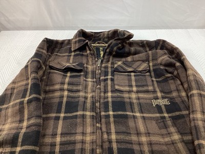 Billabong Jacket Mens Large Brown Flannel Madras Shacket