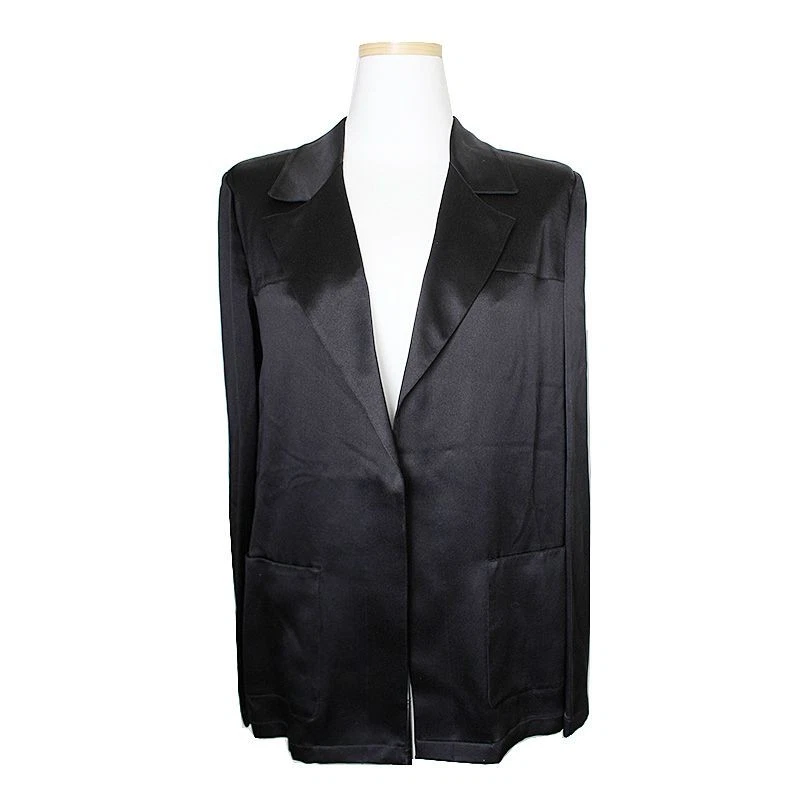 Giacca CHANEL raso di seta nero 55 58047630