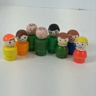 Vintage Fisher Price Little People Lot Of 8 Plastic Family Dad Man Girl Boy