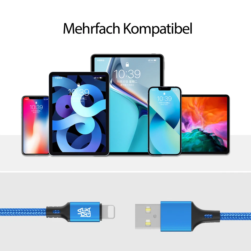 USB-A Ladekabel Schnell für iPhone 14 13 12 11 XS X Pro Max Datenkabel iPad Air - Bild 3 von 4