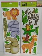 Safari Animals Lion Hippo Wall Wallies REMOVEABLE WALL DECOR