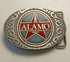 Vintage Alamo Manufacturing Co. Belt Buckle Oil Well Rig Texas Red Star CD-Hit