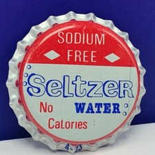 Soda pop bottle cap vintage advertising drink Seltzer tonic water silver red NC