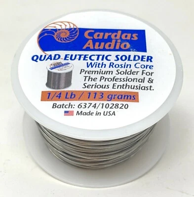 Cardas Audio Quad Eutectic Silver Solder Wire Roll 1/4lb 110gm Rosin Flux