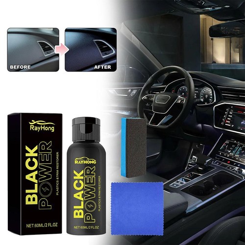 Car Plastic Restorer Kit – 2x30ML Refurbishing Agent For Faded Exterior Trim – USA