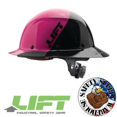 LIFT SAFETY LIFT HDF50-21PK DAX Fiber Resin Full Brim Hard Hat (50/50 Pink Black)