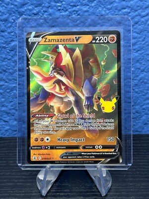 Zamazenta V 018/025 Celebrations Ultra Rare Holo Pokemon TCG Card