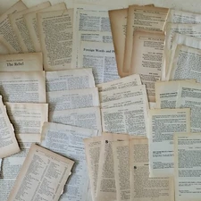 Ephemera Pack WORDS ONLY Vintage 50 Old Book Pages: Journal Craft Wedding Decor