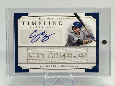 2017 Corey Seager National Treasure Timeline Materials AUTO JERSEY Relic /99  