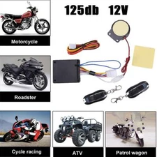 Motorcycle Scooter Security Alarm System Anti-theft 2Remote Control Engine Start