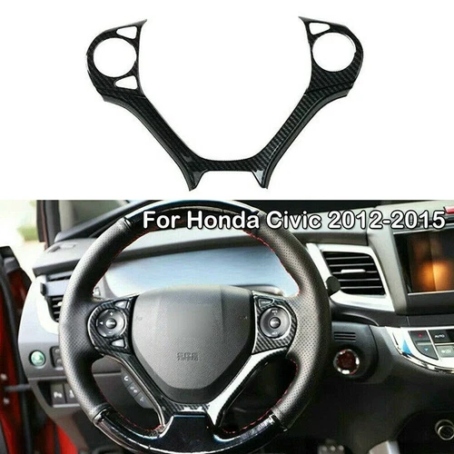 Cubierta/ajuste del cuadro del volante estilo fibra de carbono para Honda Civic 2012-2015 1x - Imagen 4 de 10