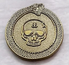 Ouroboros Skull Satan Uroboros Snake Lucifer Occult 666 Rebirth Metal Pin Badge