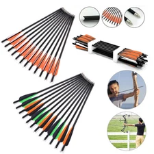 12pcs Crossbow Bolts 20" Carbon Arrows for Archery Hunting Target Practice