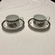 (2) International China Company A Christmas Story Tea / Coffee Cup and Saucer