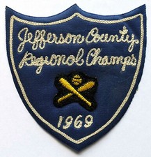 1969 Jefferson County Baseball Regional Champs Kentucky KY Jacket Patch Vtg