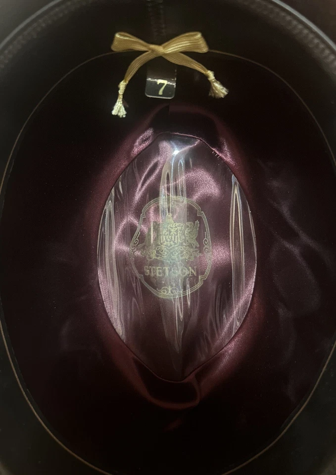 VINTAGE STETSON FEDORA— MINT! Size 7 Fedora-Black Bavarian Hat In Original Box! - Image 4 of 4