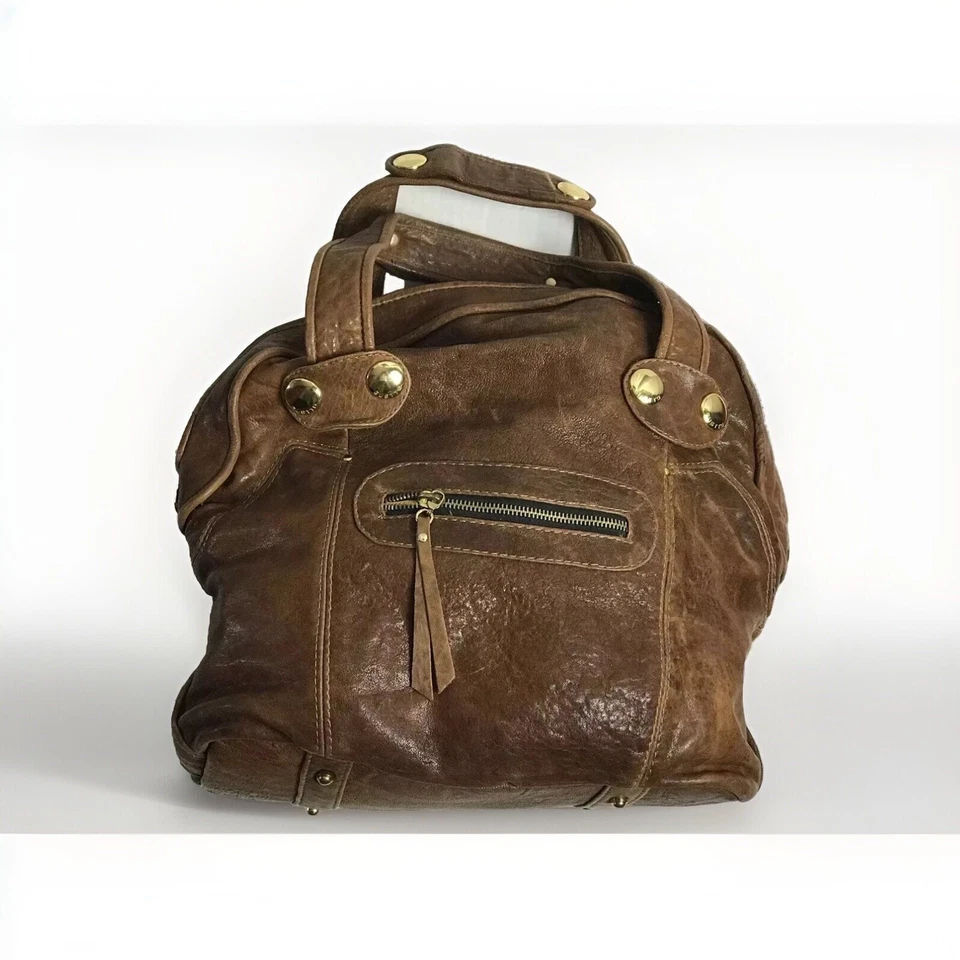 GUSTTO "Setelah" Cuero Marrón Extra Grande Bolso de Mano Cartera Hobo Cartera Foto 2 de 4