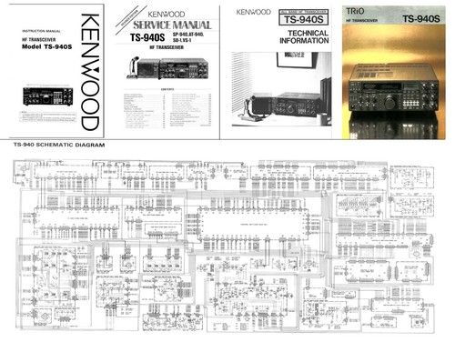 KENWOOD TS-940S INSTRUCTION + SERVICE MANUAL w/ 11x17 + TECH INFO + BROCHURE