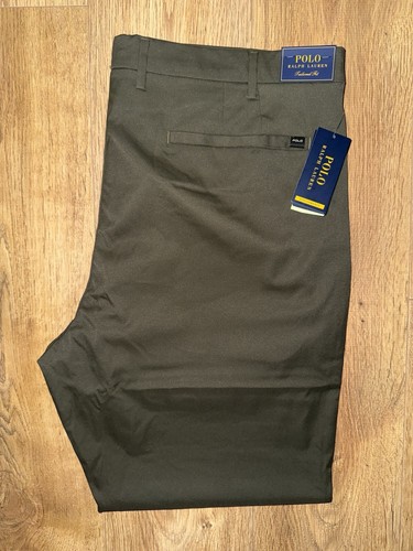 Polo Ralph Lauren Mens Tailored Fit Green Performance Chino Trousers W40 L32 New