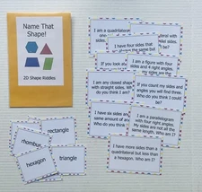 Teacher Depot Math Center Learning Resource Activity Game 2D Shape Riddles