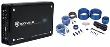 Rockville ATOM P20 1600w 4-Channel Bluetooth Car Amplifier w/ Volt Meter+Amp Kit