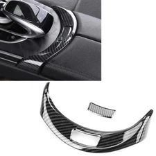 Carbon Fiber Print Armrest Storage Box Switch Trim Fits 15-21 W205 C300 C43