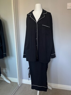 Modal Baumwolle Pyjama Damen Übergröße 18 3X Größe 20 4X schwarz