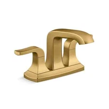 KOHLER Rubicon 4 in. Centerset Bathroom Faucet in Vibrant Brushed Moderne Brass
