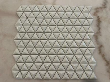 White 3D Triangle Matte and Glossy Mix Glass Mosaic