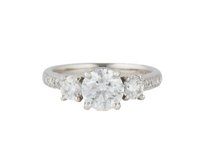 H. Levi & Co. 1.54ctw Round Diamond Three Stone Straight Engagement RingPlatinum